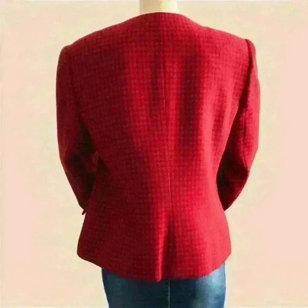 Red Tweed  Blazer - Picture 2 of 7